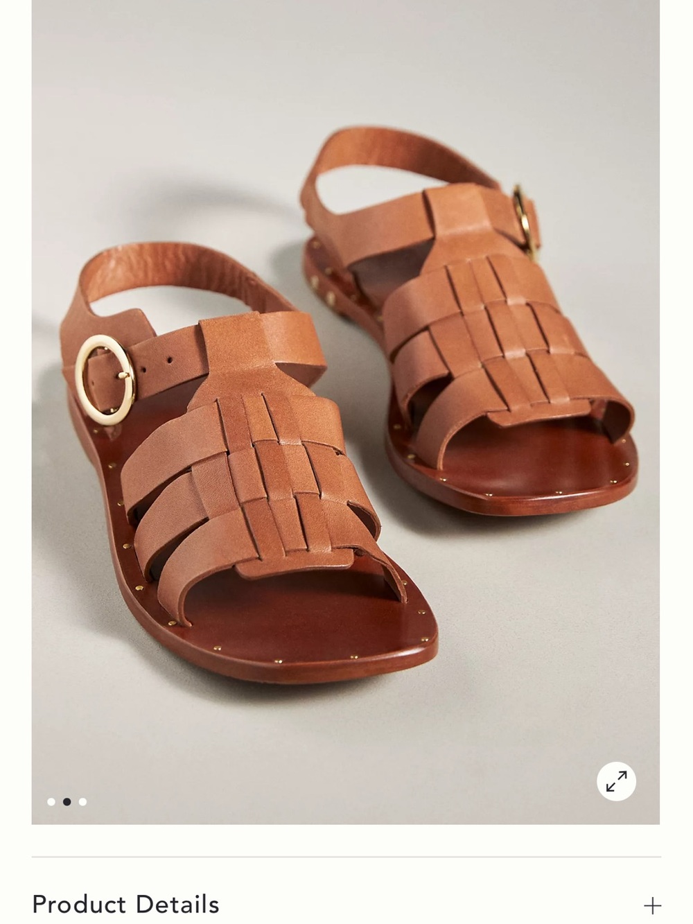 BEEK Starfish Brown Leather Woven Buckle Sandals - Picture 5 of 5